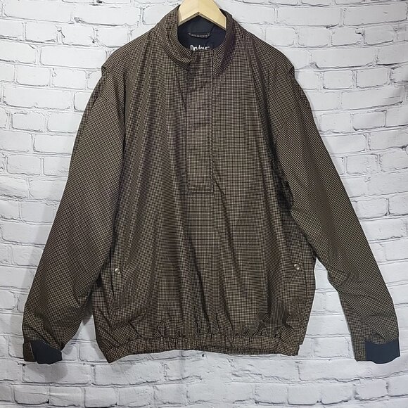 DryJoys by FootJoy Golf Jacket Mens XL Brown Houndstooth Pullover - Picture 1 of 14